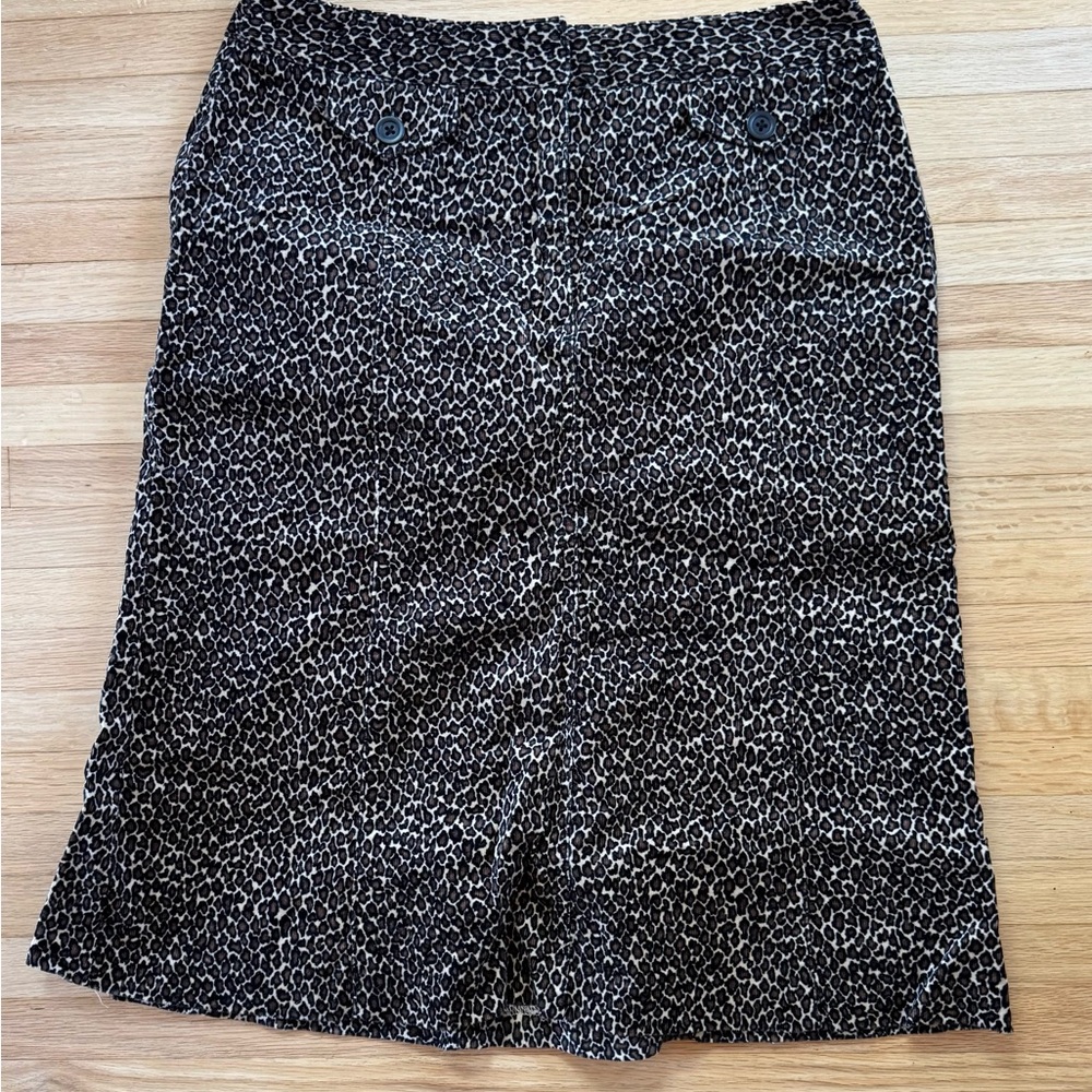 Leopard Print A-Line Women's Skirt - Black/Cream